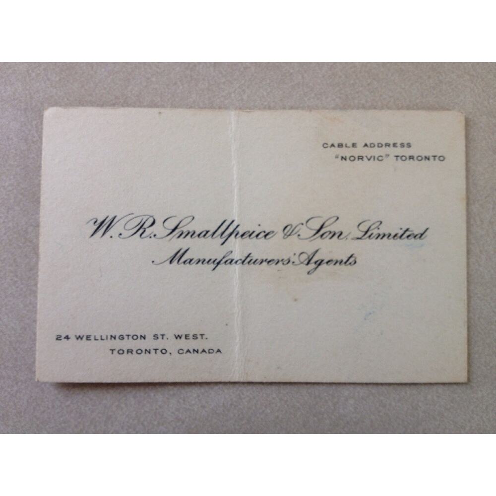 Antique Victorian Business Trade Card Toronto Canada WR Smallpiece & Son Ltd